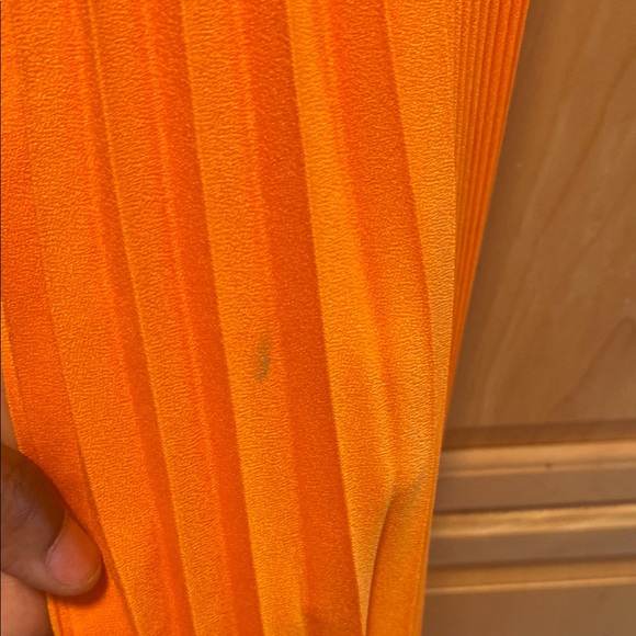 Vibrant Orange Pleated Pants - Picture 2 of 2